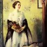 Toussaint_Fernand_A_Young_Woman_Holding_A_Bouquet