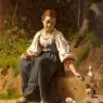 Delobbe_Francois_Alfred_A_Young_Girl_Feeding_Baby_Chicks