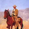 Remington_Frederic_Mounted_Cowboy_in_Chaps_with_Race_Horse
