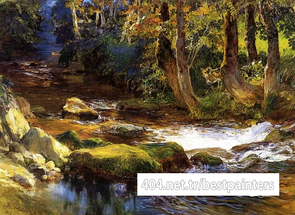 Bridgeman_Frederick_Arthur_River_Landscape_with_Deer