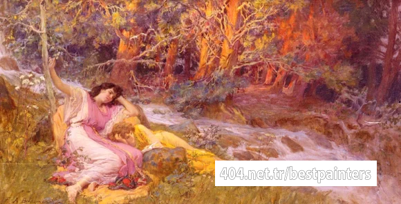Bridgman_Frederick_Arthur_Reclining_By_A_Stream