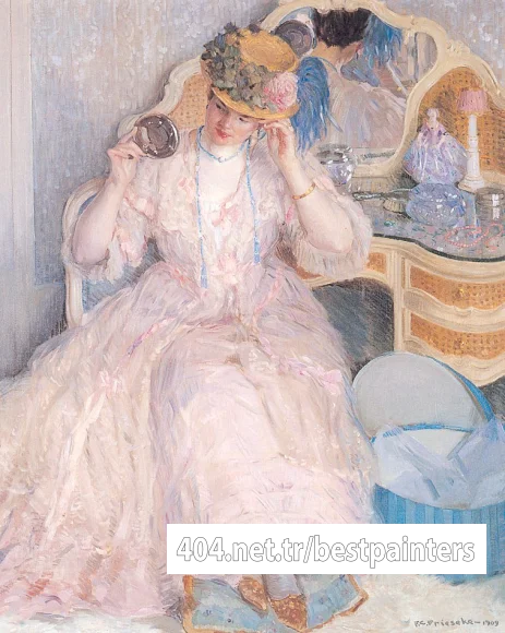 Frieseke_Frederick_C_Lady_Trying_On_a_Hat