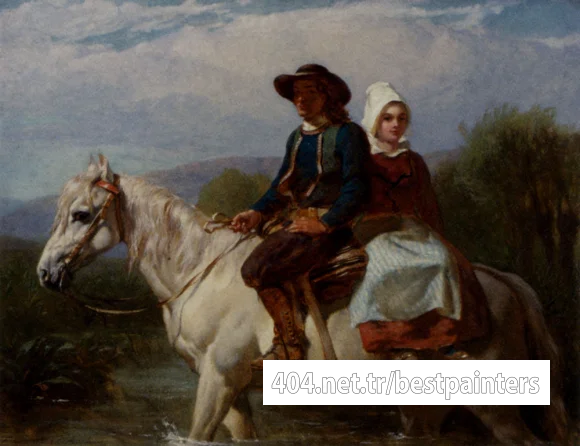 Goodall_Frederick_Fording_The_Stream