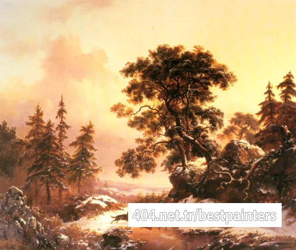 Kruseman_Fredrik_Marinus_Wolves_In_A_Winter_Landscape
