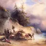 Gauermann_F_Heimkehr_von_der_Jagd_Am_Attersee