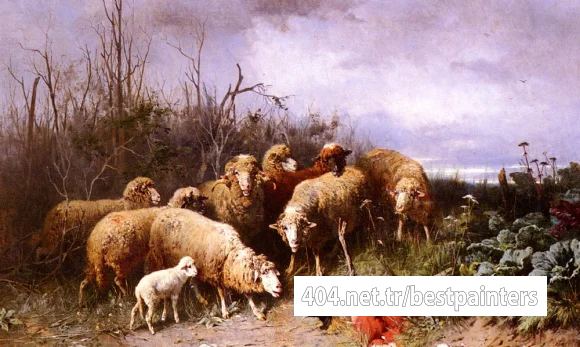 Gebler_Friedrich_Otto_Schafe_Eine_Vogelscheuche_Betrachtend