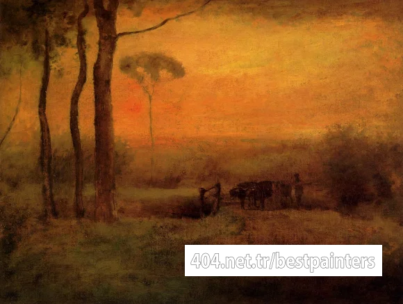 Inness_George_Pastoral_Landscape_At_Sunset