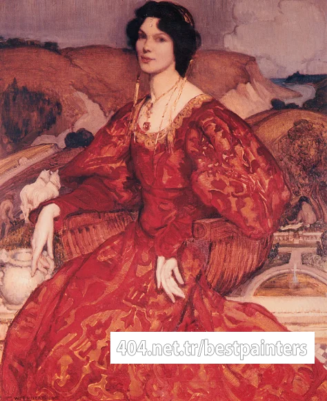 Lambert_Sybil_Walker_in_Red_and_Gold_Dress