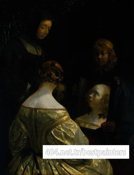 Borch_II_Gerard_ter_Woman_at_a_Mirror