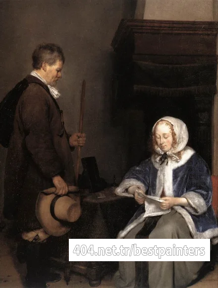 TERBORCH_Gerard_Lady_Reading_A_Letter_detail