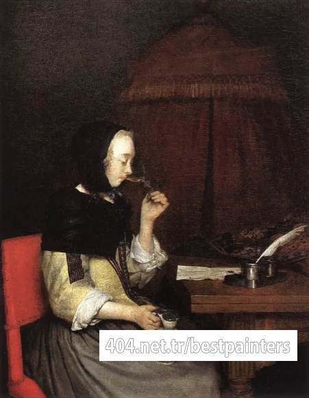 TERBORCH_Gerard_Woman_Drinking_Wine