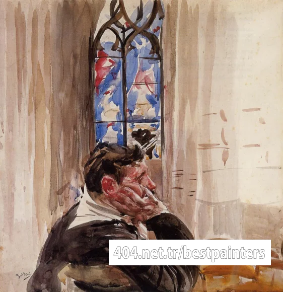 Boldini_Giovanni_Portrait_of_a_Man_in_Church