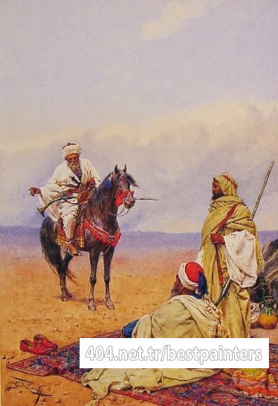 A_Horseman_Stopping_At_a_Bedouin_Camp