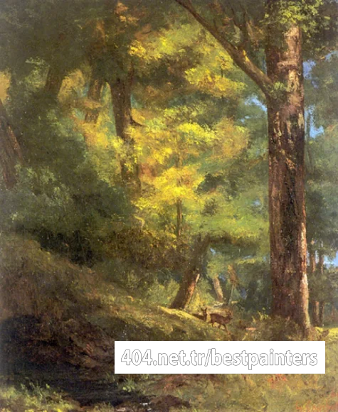 Courbet_Gustave_Deux_Chevre_Uils_Dans_la_Foret