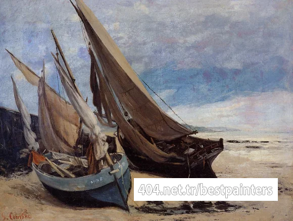 Courbet_Gustave_Fishing_Boats_on_the_Deauville_Beach