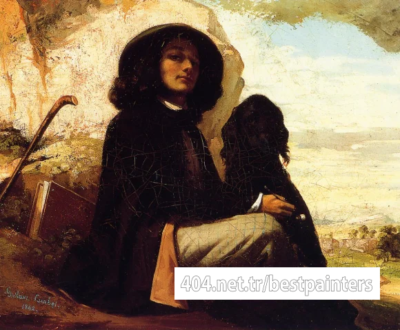 Courbet_Gustave_Self_Portrait_with_a_Black_Dog