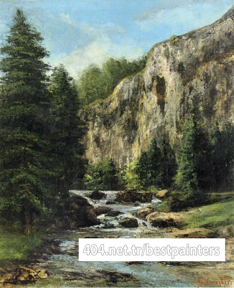 Courbet_Gustave_Study_for_-Landscape_with_Waterfall-