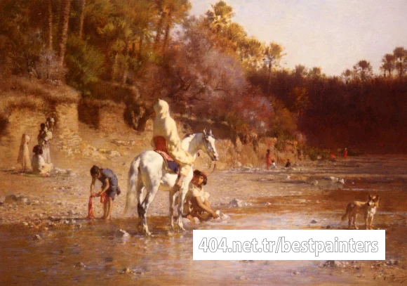 Guillaumet_Gustave_Achille_La_Riviere_A_El-Kantara