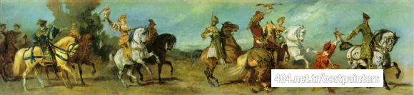 makart_hans_der_jubilaumszug_3_die_falkenjagd