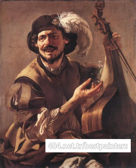 TERBRUGGHEN_Hendrick_A_Laughing_Bravo_With_A_Bass_Viol_And_A_Glass