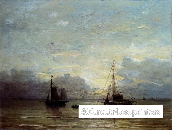 Mesdag_Hendrik_Willem_Fishing_Boats_Near_The_Coast