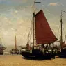 Mesdag_Hendrik_Willem_The_Bomschuit_Prinses_Sophie_On_The_Beach_Scheveningen