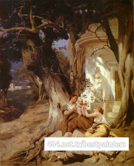 Siemiradzki_Henryk_By_a_Temple_(Idyll)
