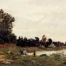 Delpy_Hippolyte_Camille_Washerwomen_In_A_River_Landscape