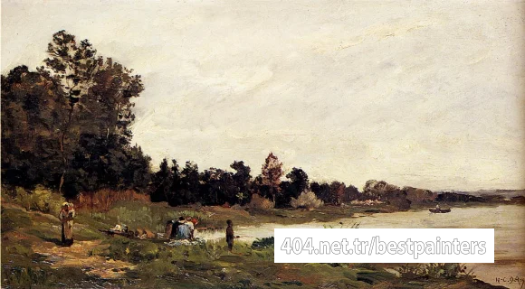 Delpy_Hippolyte_Camille_Washerwomen_In_A_River_Landscape