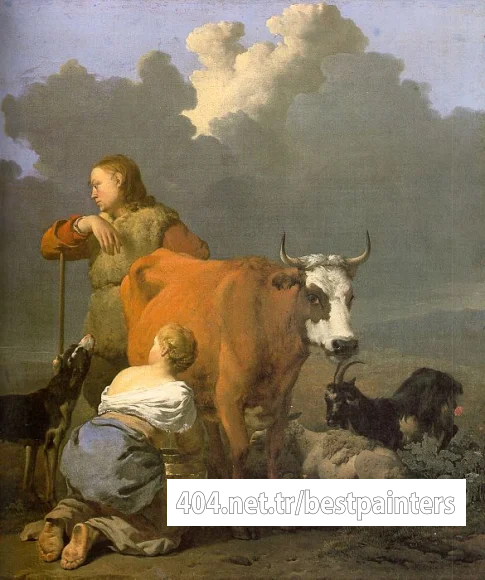 Woman_Milking_a_Red_Cow_WGA