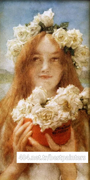 Alma_Tadema_Summer_Offering_(Young_Girl_with_Roses)