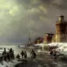 Kleijn_Lodewijk_Johannes_A_Frozen_River_Landscape