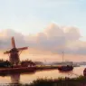 Kleijn_Lodewijk_Johannes_A_Paroramic_Summer_Landscape_With_Barges_On_The_Trekvliet