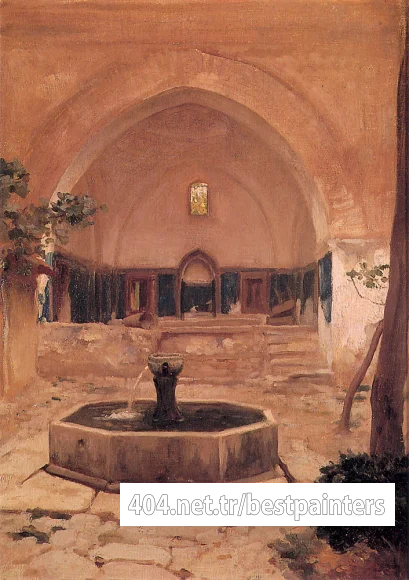 Courtyard_of_a_Mosque_at_Broussa_1867_36.3x26.4cm