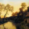 Knight_Louis_Aston_A_French_River_Landscape_At_Sunset