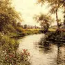 Knight_Louis_Aston_Flowers_In_Bloom_By_A_River
