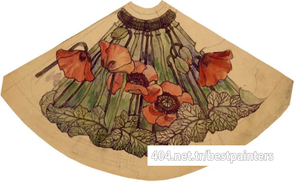Tiffany_Working_drawing_for_poppy_shade_ca._1900_15