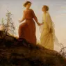 Louis Janmot
Le Po?me de l'?me
Sur la montagne
On the Mountain
oil on canvas
113 x 145
Signed and at lower right
Mus?e des Beaux-Arts, Lyon
inv. 1968-170

Quel bonheur d'aspirer l'air pur dans sa potrine,
De se sentir le point le plus haut qui domine
L'espace illimit?
