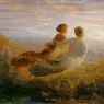Louis Janmot
Le Po?me de l'?me
Le Vol de l'?me
The Soul's Flight
oil on canvas
112 x 144
Traces of signature at lower right
Mus?e des Beaux-Arts, Lyon
inv. 1968-172


Eh bien ! suivez de vos pens?es
Le vol au cours aventureux !
Quand vos ailes eront lass?es
Ah ! puissiez-vous sous d'autres cieux,
Ne point regretter la vall?e,
O? de votre enfance ?coul?e,
Fut abrit? l'heureux berceau