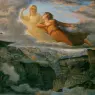 Louis Janmot
Le Po?me de l'?me
L'Id?al
The Ideal
oil on canvas
112 x 144
Traces of signature at lower right
Mus?e des Beaux-Arts, Lyon
inv. 1968-172
3

L'Id?al {...}
Lui seul qui peut enfin donner les blanches ailes
Qui porteront un jour
Votre c?ur attard? par des amours mortelles
Vers l'immortel amour.
Ah ! puiss?-je avoir su, pendant mon court passage
Au but myst?rieux,
Soulever pour toujours un peu de ce nuage
Qui le cache ? vos yeux !