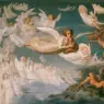 Louis Janmot
Le Po?me de l'?me
Le Passage des ?mes
Passage of the Souls
1854
oil on canvas
113 x 145
Signed and dated at lower right
Mus?e des Beaux-Arts, Lyon
inv. 1968-158

De l'ange gardien la mission commence.
Dieu lui donne, il emporte en ses bras, endormi
Celui dont il sera le conseil et l'ami ;
Dans l'espace il s'?lance
