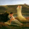 Louis Janmot
Le Po?me de l'?me
L'Ange et la mere
The Angel and the mother
oil on canvas
113 x 143
Signed and at lower right
Mus?e des Beaux-Arts, Lyon
inv. 1968-159

Vous seul savez, mon Dieu, quels dangers, que d'alarmes
Menacent votre enfant {...}
Piti? pour lui, Seigneur, et pour ce c?ur de m?re
Plein d'un amour si saint, et si fort et si doux !