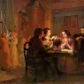 Louis Janmot
Le Po?me de l'?me
Le Toit paternel
Under the Paternal Roof
1854
oil on canvas
113 x 143
Signed and dated at lower left
Mus?e des Beaux-Arts, Lyon
inv. 1968-162


Dans le sol maternel profond?ment fix?e,
Heureuse mille fois la plante d?laiss?e
Que le savoir cruel du fer ?ducateur
N'aura pas d?pouill? de sa jeunesse en fleur.
