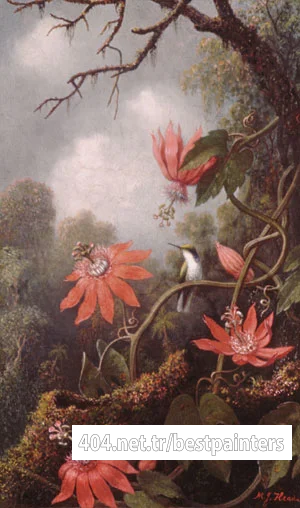 Heade_Martin_Johnson_Hummingbird_And_Passionflowers