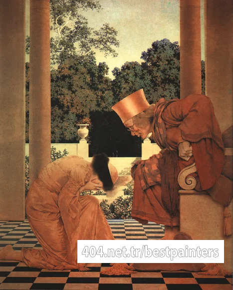 Parrish_Maxfield_Lady_Ursula_Kneeling_before_Pompdebile