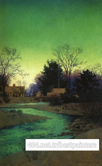 Parrish_Maxfield_Lull_Brook_Winter_detail