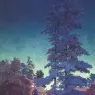 Parrish_Maxfield_Winter_Night_Landscape_(Two_Tall_Pines)_study