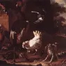 HONDECOETER_Melchior_d_Birds_And_A_Spaniel_In_A_Garden