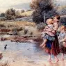 Foster_Myles_Birket_Children_Paddling_In_A_Stream