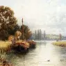 Foster_Myles_Birket_Loading_The_Hay_Barges_With_A_Young_Woman_Taking_Water